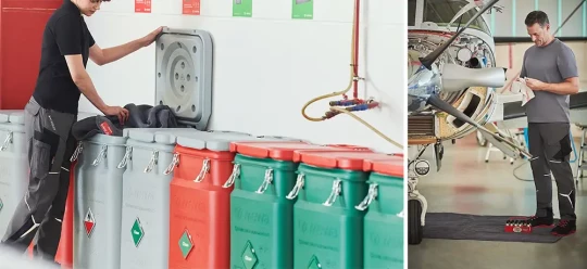 Tapis qui peut absorber jusqu’à trois litres de solvants, liquides de refroidissement, lubrifiants, solutions alcalines ou autres liquides