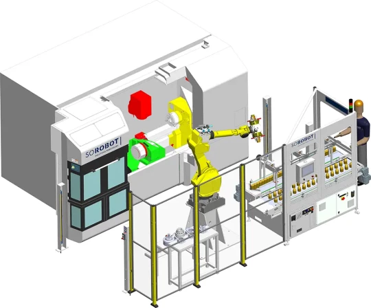 Solution robotisée de chargement et déchargement pour une machine d’usinage