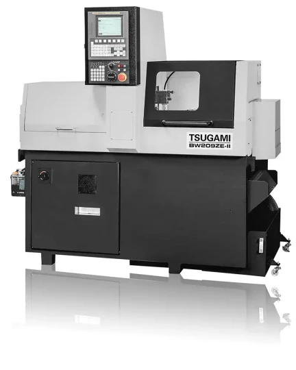 Tour à décolleter avec doubles peignes indépendants et utilisation de 3 outils en prise dans la matière