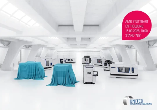 Inauguration du stand UNITED MACHINING SOLUTIONS le 15 septembre 2026 à 10h sur le salon AMB