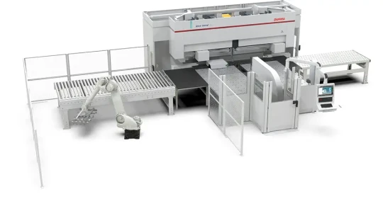 Centre de pliage automatisé de tôles avec mesureur et correcteur d’angle