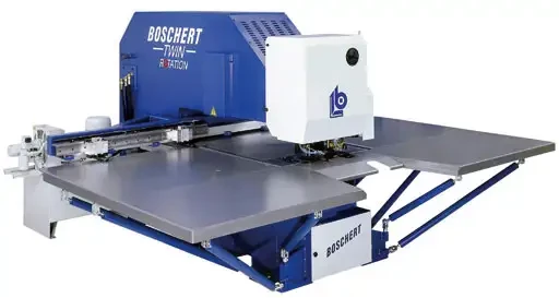 Spécial EUROBLECH 2004 : de nombreuses nouveautés chez BOSCHERT dont la poinçonneuse Twin Rotation avec option ébavurage et la Plasma Combicut