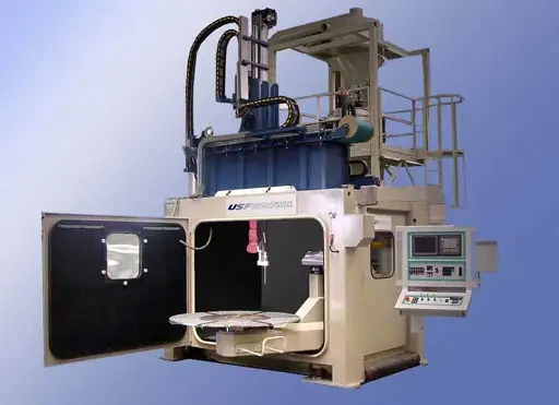 L'installation de précontrainte à commande numérique MP1500 d'USF WHEELABRATOR SISSON LEHMANN : la référence pour le traitement de composants aéronautiques