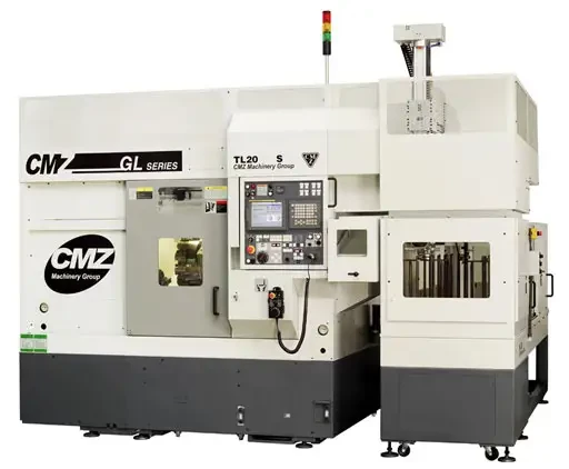 Le portique de chargement GL 20 de capacité 2 x 10 Kg pour des diamètres de 30 à 280 mm équipe la série TL des tours numériques CMZ