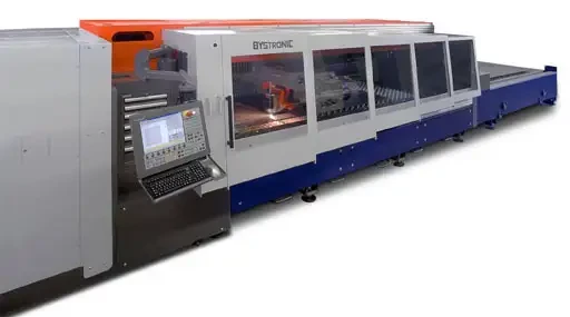 Spécial TRANSFOMETAL 2002 : BYSPEED, la machine de découpe laser à haute dynamique pour la tôlerie de BYSTRONIC
