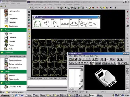 LANTEK EXPERT III, la nouvelle version des logiciels LANTEK pour la programmation des machines de Découpe et de Poinçonnage, intégrant en un seul et même produit la Gestion et la Fabrication