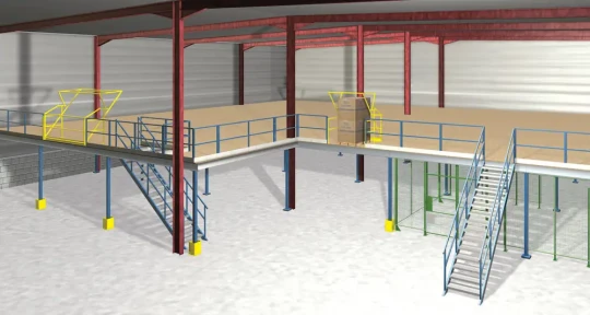 La plateforme DIPLEX permet d'augmenter la superficie des bâtiments et d'utiliser au mieux les surfaces de travail et de stockage dans l'entreprise