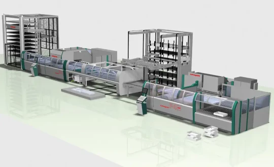 Spécial EUROBLECH 2006 : SALVAGNINI présentera deux importantes nouveautés concernant la ligne de production flexible S4+P4 (la poinçonneuse-cisaille S4 et le magasin intermédiaire MVP)