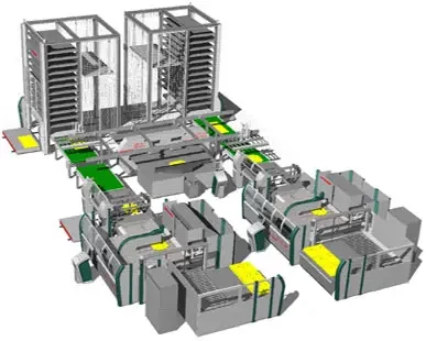 Les machines SALVAGNINI peuvent soit fonctionner comme module individuel d'un système de production souple soit être intégrées dans un système de production automatisé (Automated Job-Shop) efficace, sans surveillance, y compris pendant le poste de nuit