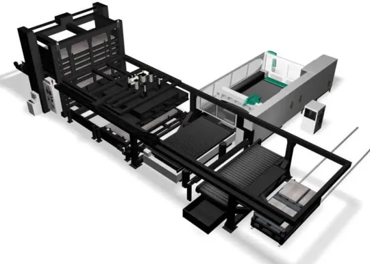Fab Shop A de MAZAK LASER, le système complet de découpe laser offrant une grande flexibilité de fabrication