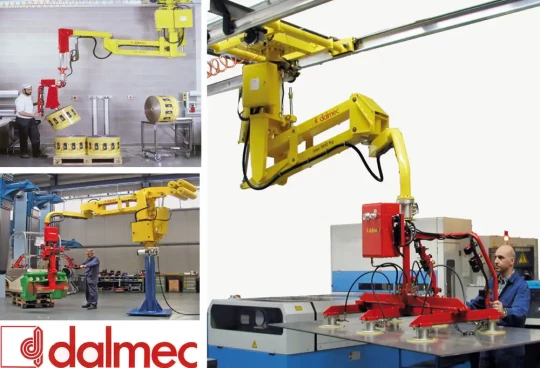 Le manipulateur Maxipartner MX de DALMEC, répond spécifiquement aux exigences liées à la manutention de charges élevées (Jusqu'à 800 kg par un seul opérateur !)
