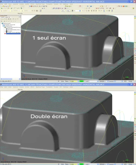 Spécial EMO 2007 : MASTERCAM X2, la CFAO usinage voit sa productivité boostée en double écran !