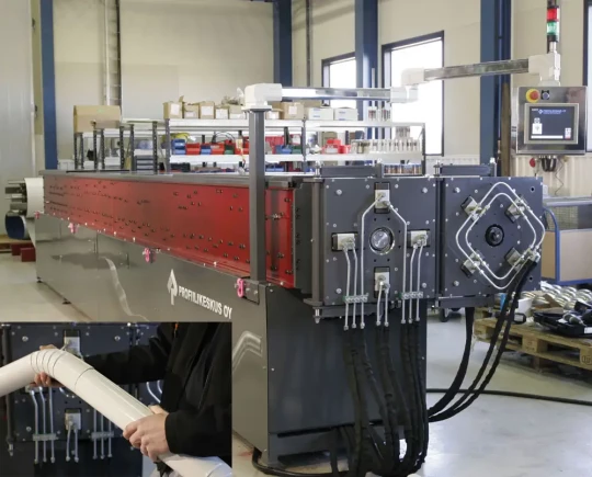 Le profilage des tubes de descente et des coudes sur une machine compacte avec la profileuse PROFIILIKESKUS