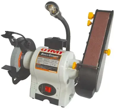 Le combiné touret et ponceuse OTMT, distribué par OTELO, est une machine polyvalente permettant de réaliser simultanément des opérations d'affûtage et de ponçage