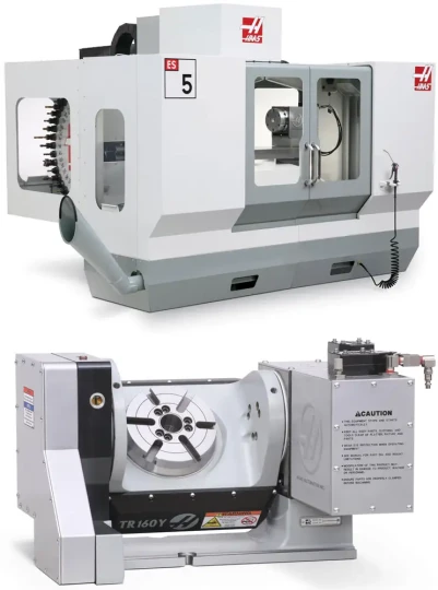 Spécial EMO 2009 : le HAAS ES-5-4T est un centre d'usinage à broche horizontale cône 40 compact