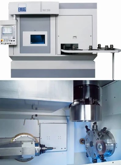 Un concept de Plateforme astucieux dévoilé par EMAG avec sa machine de tournage vertical type 250