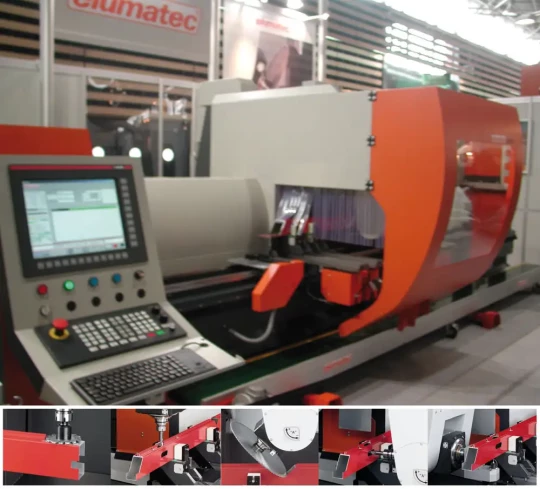 le centre d'usinage CNC à 5 axes pour profilés SBZ 151 d'ELUMATEC dédié à l'usinage des profilés alu et acier sera prése