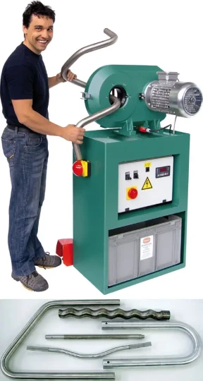 Polissage des tubes ou barres droits ou cintrés avec la machine orbitale à bandes abrasives REMA TP 80-S /TP 100-S