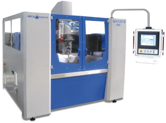 Evolution de la machine de découpe jet d'eau MECANUMERIC QuickJet II