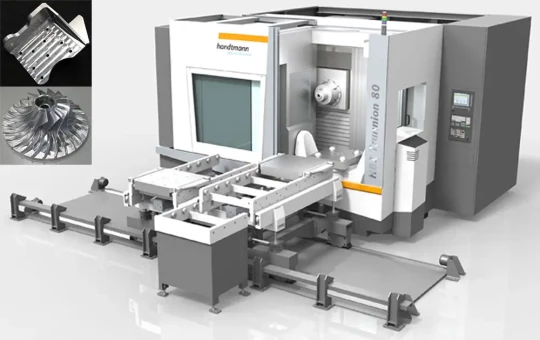 les centres d\'usinage 5 axes HANDTMANN HBZ Trunnion assurent une meilleure productivité en usinage horizontal