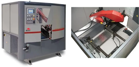 Une scie à ruban automatique pour coupe droite et biaise chez EISMO à INDUSTRIE 2013
