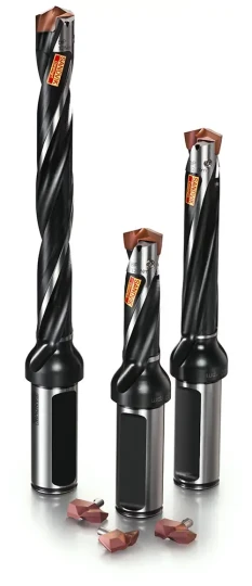 Pour le perçage des aciers et des fontes SANDVIK COROMANT propose le foret à embout amovible CoroDrill 870