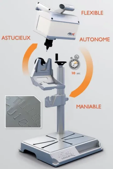 A la fois machine d\'établi et machine portable, la solution de marquage Flexmark de TECHNOMARK sera présentée sur Indus