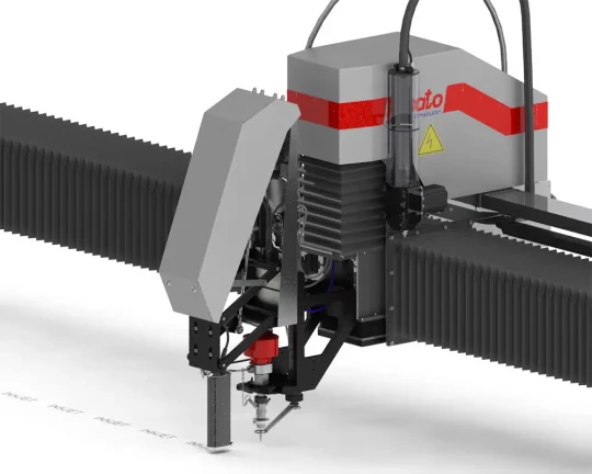 Une machine de découpe jet d\'eau à moteurs linéaires chez RESATO à Industrie 2013