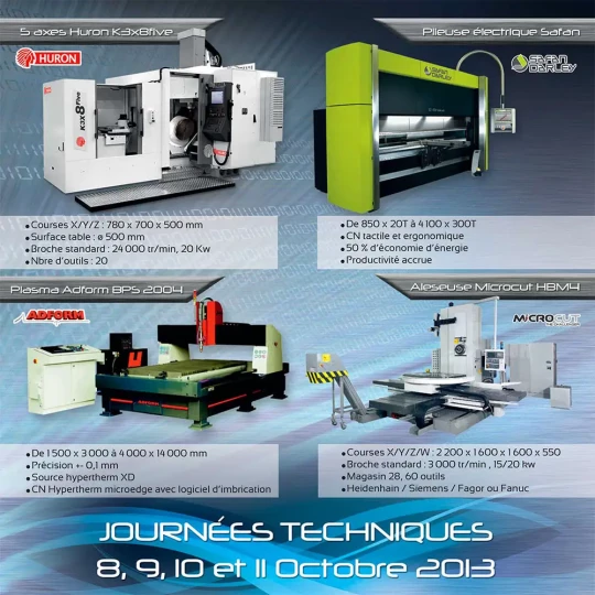 Usinage grande vitesse multi-axes, alésage, découpe plasma/jet d'eau et pliage