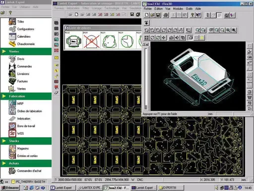 Spécial EMO 2003 : Lantek Expert Management, la toute nouvelle version des logiciels LANTEK pour la programmation des machines de Découpe et de Poinçonnage