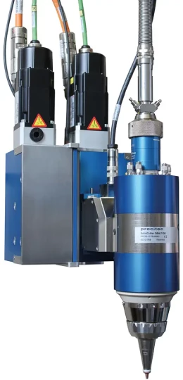 Tête de focalisation soudage laser ou découpe laser chez PRECITEC