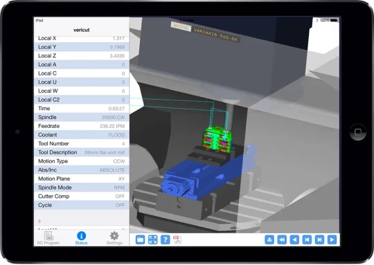 Usinage virtuel sur tablette - CG TECH