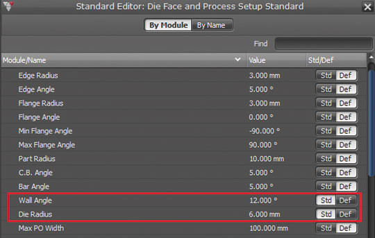 creation standard emboutissage autoform