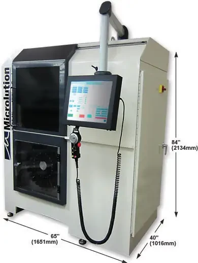 Un centre de micro-usinage MICROLUTION exposé à Micronora