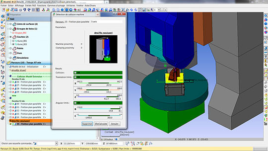 détection collision usinage