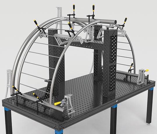 table modulaire bridage positionnement