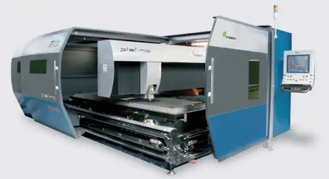 Découpe de l'acier doux jusqu'à 25 mm avec le laser fibre Platino fiber