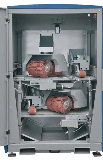 Machine d’ébavurage de petites tôles sur les deux faces en un passage