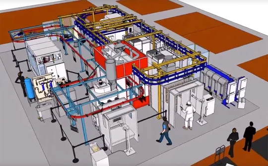 Une chaîne complète de traitement de surface en fonctionnement sur Industrie