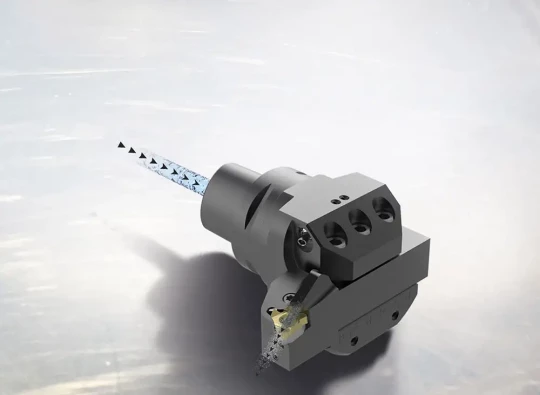 Porte-outils de filetage avec diffusion haute pression de l'huile de coupe