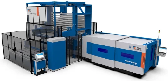 Machine de découpe laser 10 kW avec système de stockage