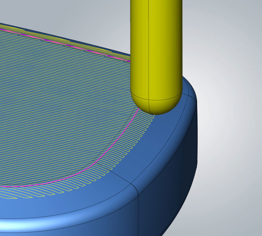 chevauchement surface usinage