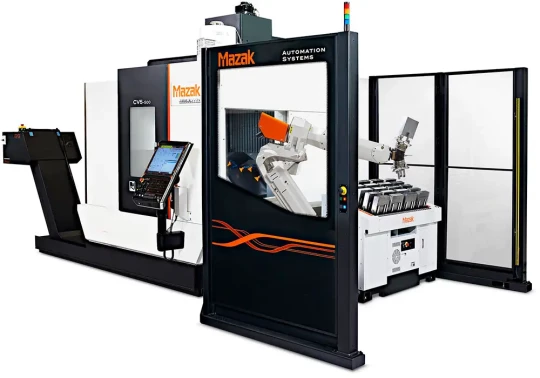 Automatisation 5 axes clé en main avec robot pour le chargement et le déchargement des pièces