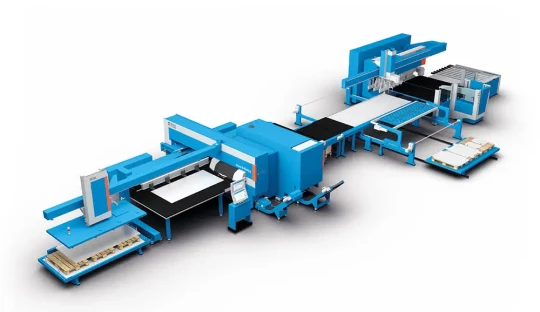 Poinçonnage, cisaillage, stockage intermédiaire et pliage automatique en une seule solution
