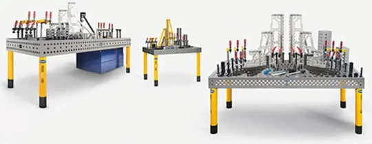 table de soudage avec système de serrage 3D pour un bon positionnement des pièces à souder