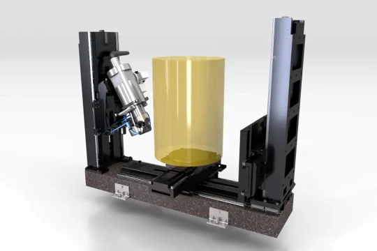 Tomographe avec une grande enveloppe de travail et possibilité de chargement automatisé