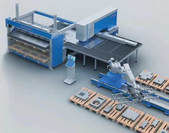 Cellule robotisée de poinçonnage pour tôles