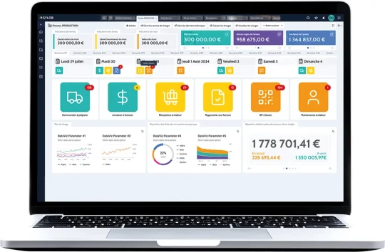 ERP avec des tableaux de bord innovants et interactifs pour digitaliser les ateliers