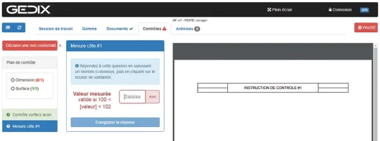 Logiciel de MES (gestion des processus industriels) - GEDIX