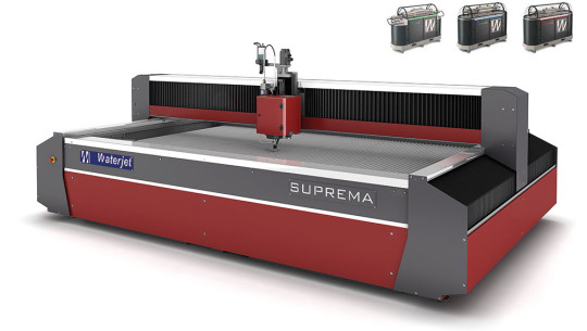 Machine de découpe jet d'eau jusqu'à 5 axes gérés par la CN